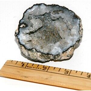 Blue Silver Agate Geode Druzy Crystals Sparkly
